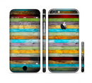 The Vintage Colored Wooden Planks Sectioned Skin Series for the Apple iPhone 6/6s