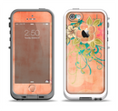 The Vintage Coral Floral Apple iPhone 5-5s LifeProof Fre Case Skin Set