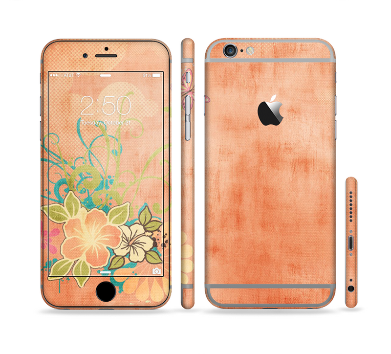 The Vintage Coral Floral Sectioned Skin Series for the Apple iPhone 6/6s