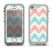 The Vintage Coral & Teal Abstract Chevron Pattern Apple iPhone 5-5s LifeProof Nuud Case Skin Set