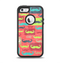 The Vintage Coral and Neon Mustaches Apple iPhone 5-5s Otterbox Defender Case Skin Set