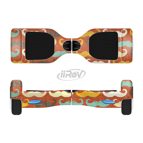 The Vintage Dark Red Mustache Pattern Full-Body Skin Set for the Smart Drifting SuperCharged iiRov HoverBoard