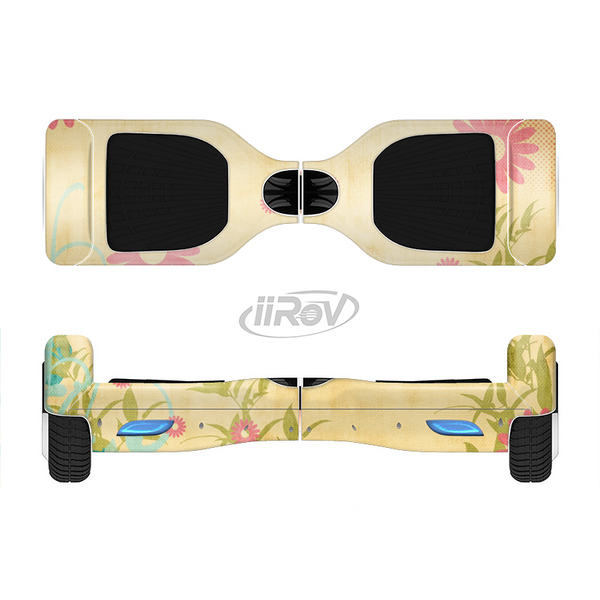 The Vintage Golden Flowers Full-Body Skin Set for the Smart Drifting SuperCharged iiRov HoverBoard