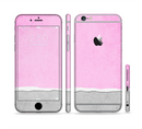The Vintage Gray & Pink Texture Sectioned Skin Series for the Apple iPhone 6/6s Plus