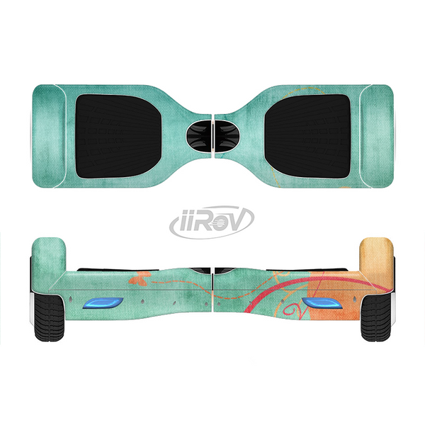 The Vintage Green Grunge Texture with Orange Full-Body Skin Set for the Smart Drifting SuperCharged iiRov HoverBoard
