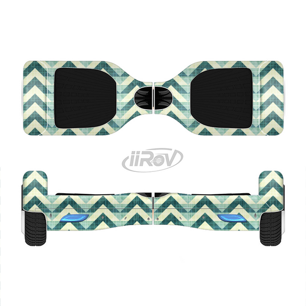 The Vintage Green & Tan Chevron Pattern Full-Body Skin Set for the Smart Drifting SuperCharged iiRov HoverBoard