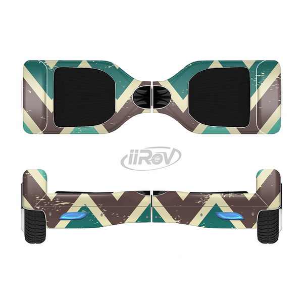 The Vintage Green & Tan Chevron Pattern V3 Full-Body Skin Set for the Smart Drifting SuperCharged iiRov HoverBoard