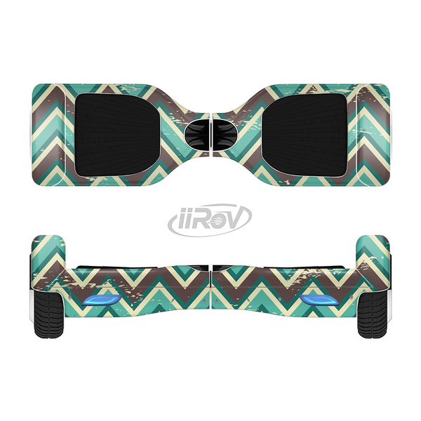 The Vintage Green & Tan Chevron Pattern V4 Full-Body Skin Set for the Smart Drifting SuperCharged iiRov HoverBoard