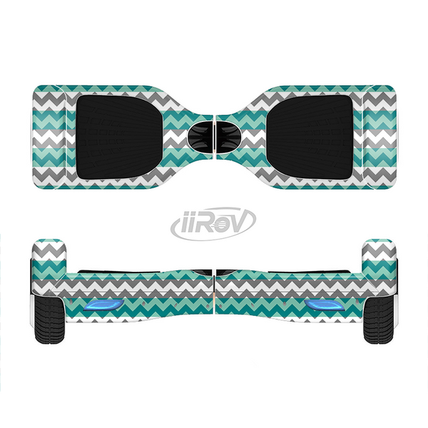 The Vintage Green & White Chevron Pattern V4 Full-Body Skin Set for the Smart Drifting SuperCharged iiRov HoverBoard