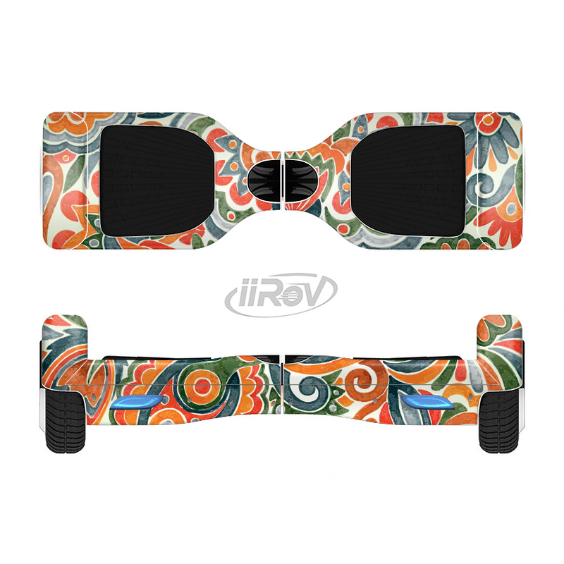 The Vintage Hand-Painted Coral Abstract Pattern Full-Body Skin Set for the Smart Drifting SuperCharged iiRov HoverBoard