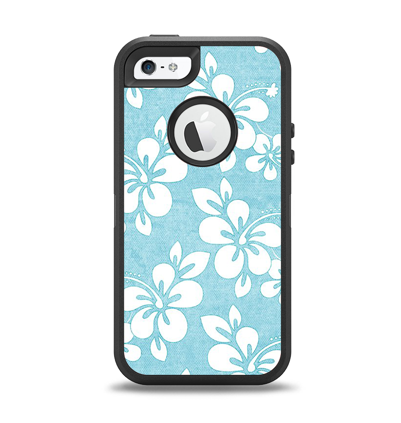 The Vintage Hawaiian Floral Apple iPhone 5-5s Otterbox Defender Case Skin Set
