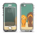 The Vintage His & Her Flip Flops Beach Scene Apple iPhone 5-5s LifeProof Nuud Case Skin Set