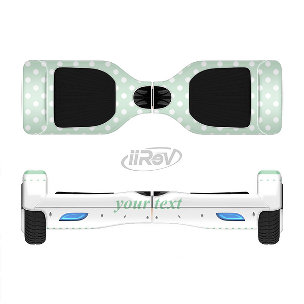 The Vintage Light Green Polka Dot With White Strip Full-Body Skin Set for the Smart Drifting SuperCharged iiRov HoverBoard