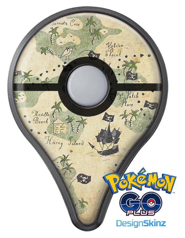 The Vintage Map of Pirate Islands Pokémon GO Plus Vinyl Protective Decal Skin Kit