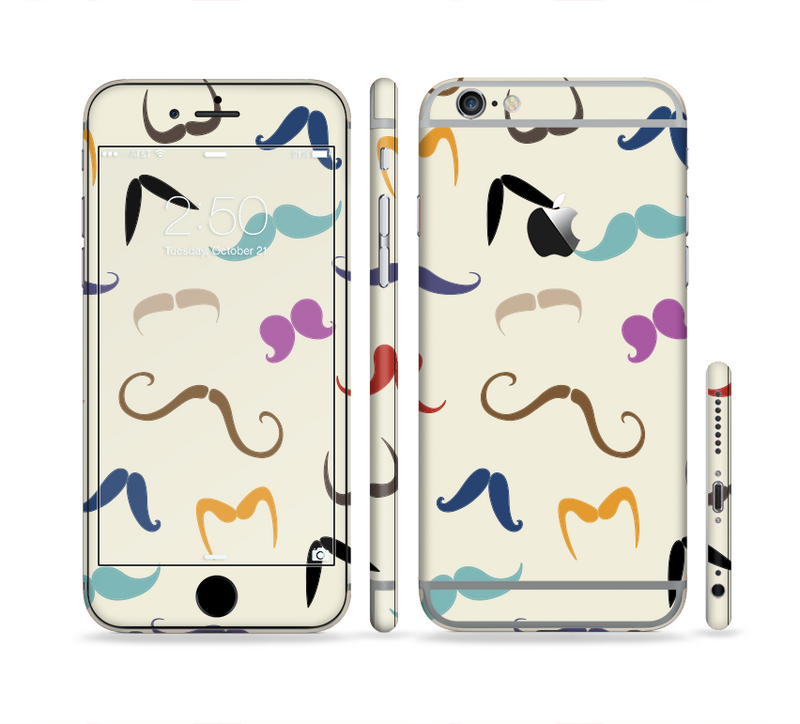 The Vintage Mustache Bundle Sectioned Skin Series for the Apple iPhone 6/6s Plus