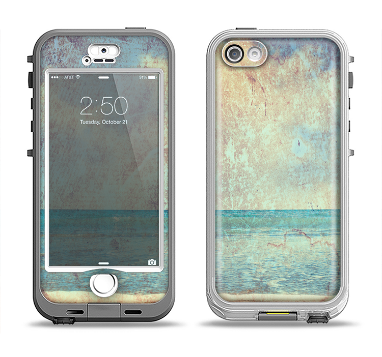 The Vintage Ocean Vintage Surface Apple iPhone 5-5s LifeProof Nuud Case Skin Set