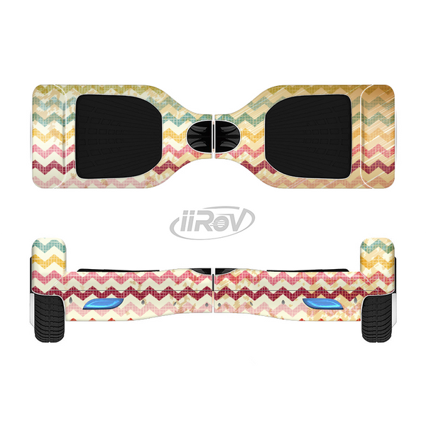 The Vintage Orange and Multi-Color Chevron Pattern V4 Full-Body Skin Set for the Smart Drifting SuperCharged iiRov HoverBoard
