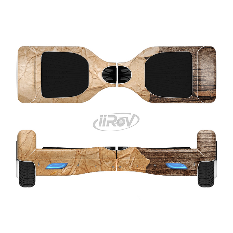 The Vintage Paper-Wrapped Wood Planks Full-Body Skin Set for the Smart Drifting SuperCharged iiRov HoverBoard