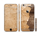 The Vintage Paper-Wrapped Wood Planks Sectioned Skin Series for the Apple iPhone 6/6s