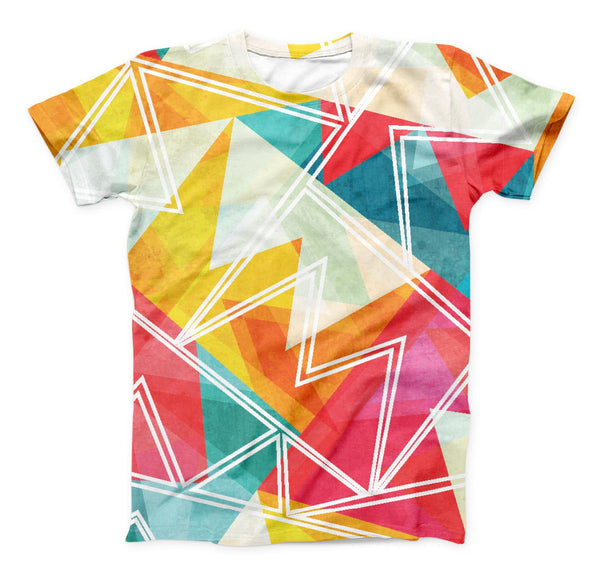 The Vintage Retro Overlap ink-Fuzed Unisex All Over Full-Printed Fitted Tee Shirt