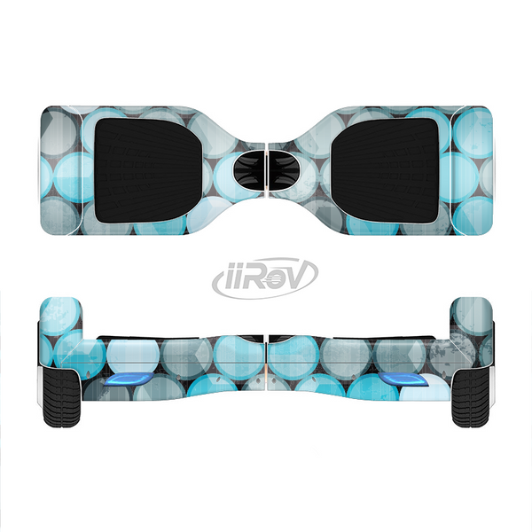 The Vintage Scratched Blue & Graytone Polka Full-Body Skin Set for the Smart Drifting SuperCharged iiRov HoverBoard