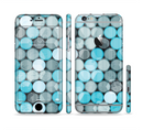 The Vintage Scratched Blue & Graytone Polka Sectioned Skin Series for the Apple iPhone 6/6s Plus