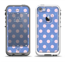 The Vintage Scratched Pink & Purple Polka Dots Apple iPhone 5-5s LifeProof Fre Case Skin Set