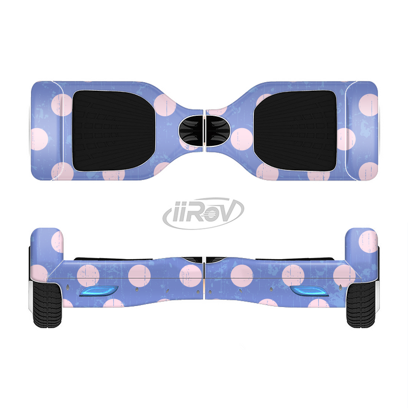 The Vintage Scratched Pink & Purple Polka Dots Full-Body Skin Set for the Smart Drifting SuperCharged iiRov HoverBoard