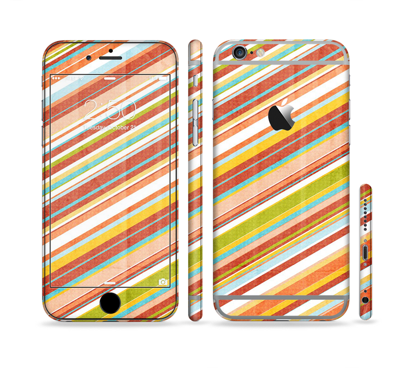 The Vintage Slanted Color Stripes Sectioned Skin Series for the Apple iPhone 6/6s