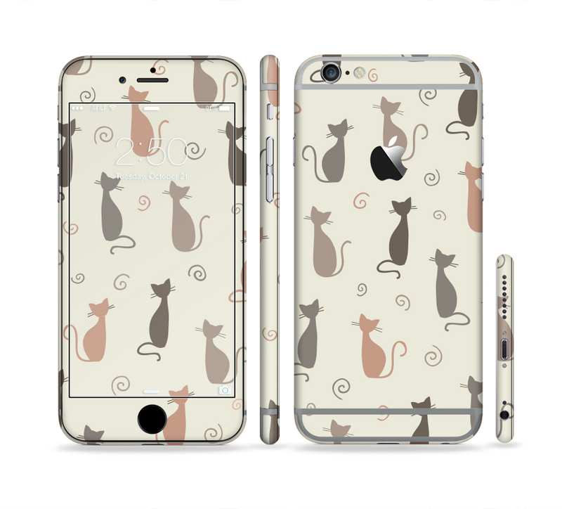The Vintage Solid Cat Shadows Sectioned Skin Series for the Apple iPhone 6/6s