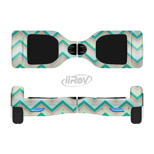 The Vintage Subtle Greens Chevron Pattern Full-Body Skin Set for the Smart Drifting SuperCharged iiRov HoverBoard