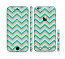 The Vintage Subtle Greens Chevron Pattern Sectioned Skin Series for the Apple iPhone 6/6s Plus