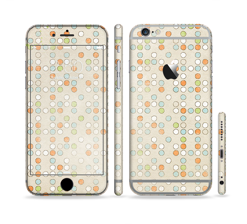 The Vintage Tiny Polka Dot Pattern Sectioned Skin Series for the Apple iPhone 6/6s Plus