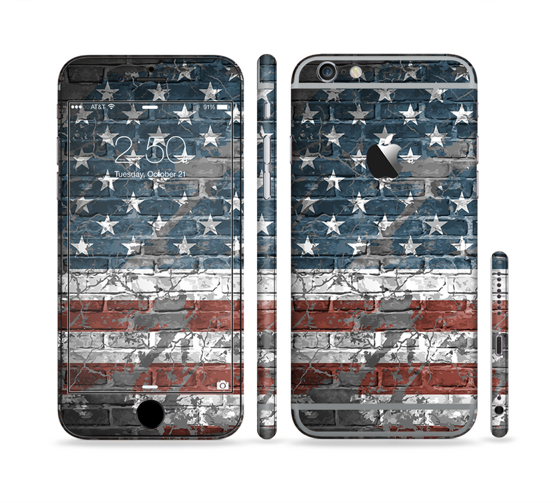 The Vintage USA Flag Sectioned Skin Series for the Apple iPhone 6/6s