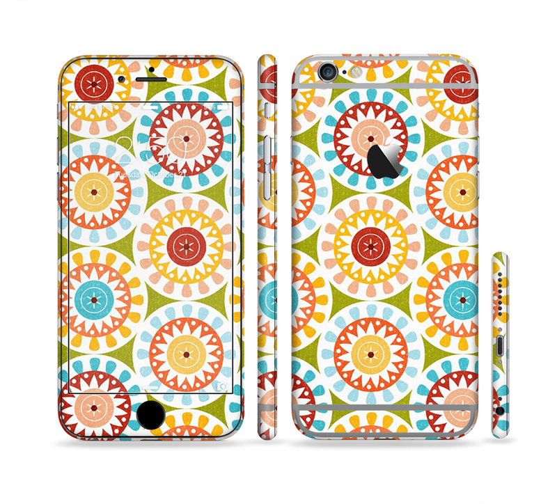 The Vintage Vector Color Circle Pattern Sectioned Skin Series for the Apple iPhone 6/6s
