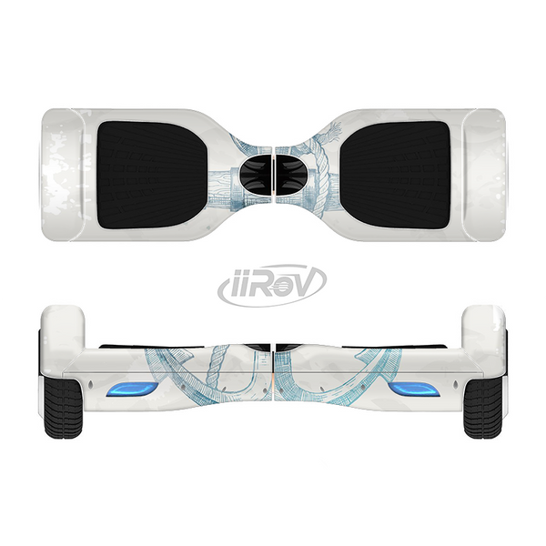 The Vintage White and Blue Anchor Illustration Full-Body Skin Set for the Smart Drifting SuperCharged iiRov HoverBoard