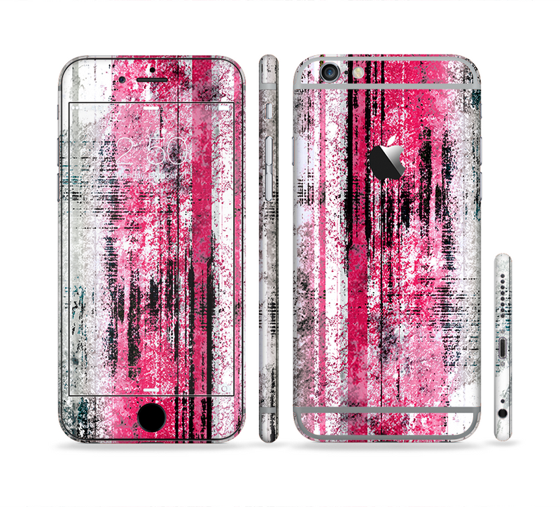 The Vintage Worn Pink Paint Sectioned Skin Series for the Apple iPhone 6/6s Plus