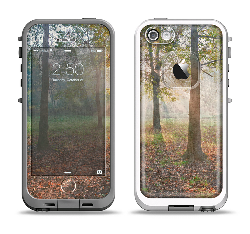 The Vivia Colored Sunny Forrest Apple iPhone 5-5s LifeProof Fre Case Skin Set