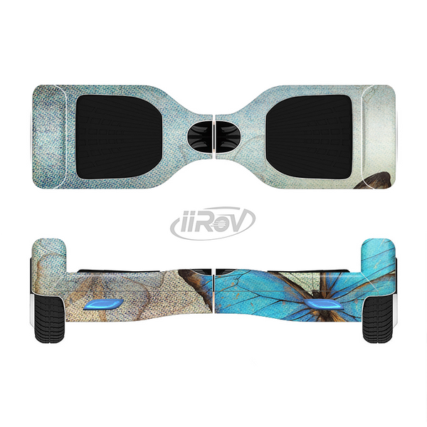 The Vivid Blue Butterfly On Textile Full-Body Skin Set for the Smart Drifting SuperCharged iiRov HoverBoard
