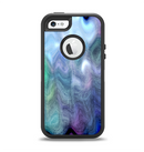 The Vivid Blue Sagging Painted Surface Apple iPhone 5-5s Otterbox Defender Case Skin Set