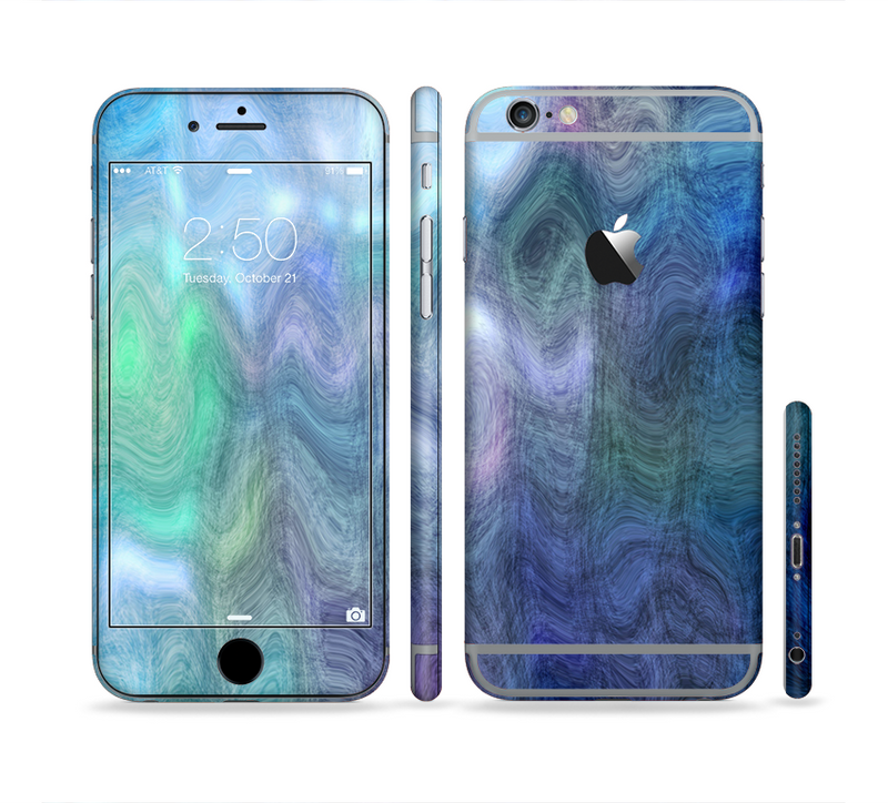 The Vivid Blue Sagging Painted Surface Sectioned Skin Series for the Apple iPhone 6/6s