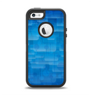The Vivid Blue Techno Lines Apple iPhone 5-5s Otterbox Defender Case Skin Set