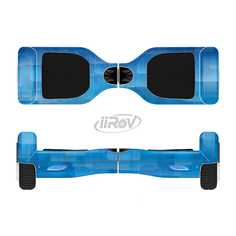 The Vivid Blue Techno Lines Full-Body Skin Set for the Smart Drifting SuperCharged iiRov HoverBoard