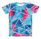 The Vivid Blue and Pink Sharp Shapes ink-Fuzed Unisex All Over Full-Printed Fitted Tee Shirt
