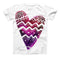 The Vivid Colorful Chevron Water Heart ink-Fuzed Unisex All Over Full-Printed Fitted Tee Shirt
