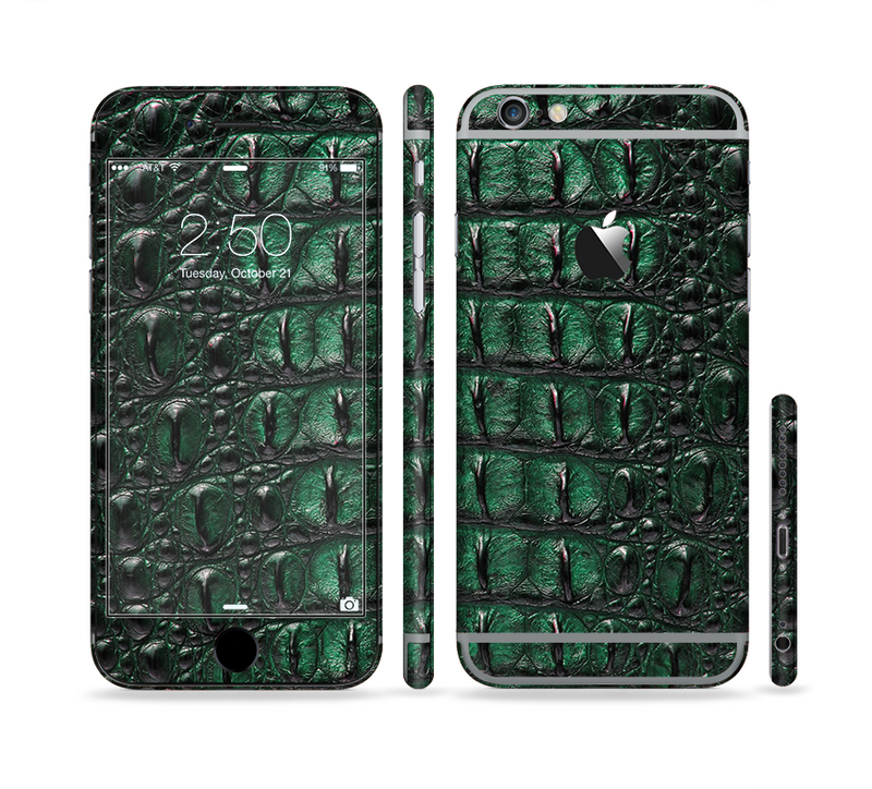 The Vivid Green Crocodile Skin Sectioned Skin Series for the Apple iPhone 6/6s Plus