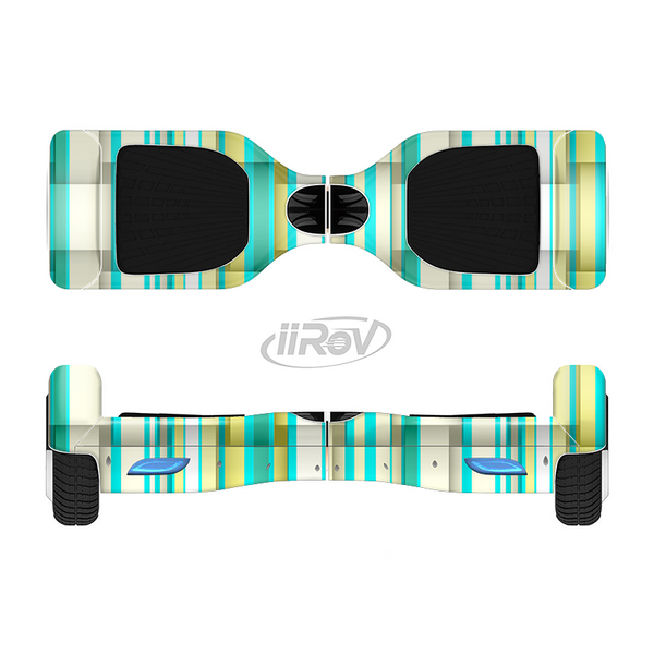 The Vivid Green and Yellow Woven Pattern Full-Body Skin Set for the Smart Drifting SuperCharged iiRov HoverBoard