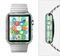 The Vivid Green and Yellow Woven Pattern Full-Body Skin Set for the Apple Watch