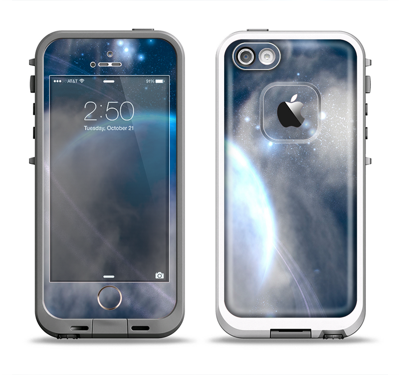 The Vivid Lighted Halo Planet Apple iPhone 5-5s LifeProof Fre Case Skin Set