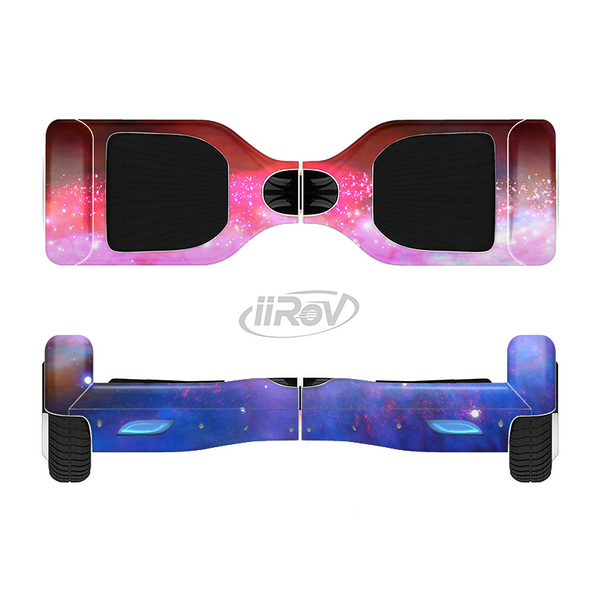 The Vivid Pink and Blue Space Full-Body Skin Set for the Smart Drifting SuperCharged iiRov HoverBoard